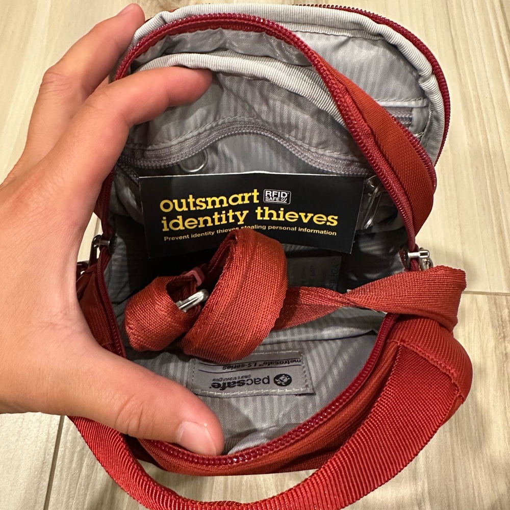 Pacsafe Red Anti-Theft Crossbody Bag
